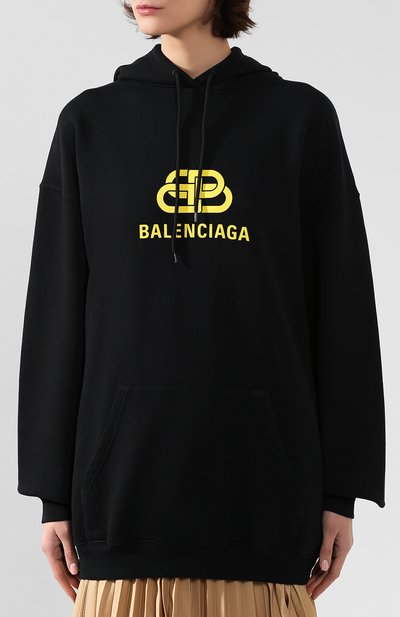 Хлопковое худи BALENCIAGA черного цвета по цене 49250 руб., арт. 578135/TEV19, фото 3 Хлопковое худи BALENCIAGA, арт. 578135/TEV19, фото 3