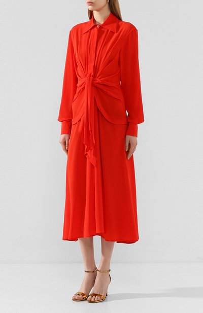 Шелковое платье VICTORIA BECKHAM красного цвета по цене 211500 руб., арт. 1120WDR000582A, фото 3 Шелковое платье VICTORIA BECKHAM, арт. 1120WDR000582A, фото 3