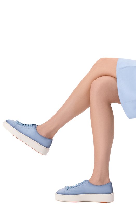 Замшевые кеды Santoni WBCG61355BARTEYA Голубой  WBCG61355BARTEYA Фото 2