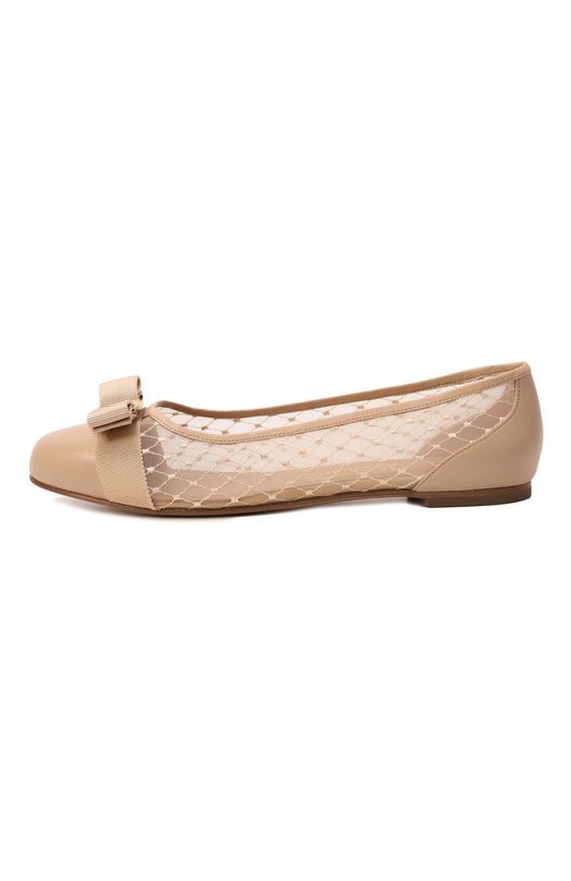 Комбинированные балетки Varina Ferragamo 01J563/779580 Бежевый  01J563/779580 Фото 4