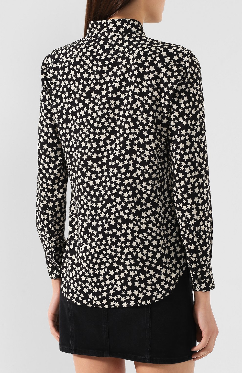 Рубашка с принтом SAINT LAURENT черного цвета по цене 134500 руб., арт. 395733/Y783U, фото 4 Рубашка с принтом SAINT LAURENT, арт. 395733/Y783U, фото 4