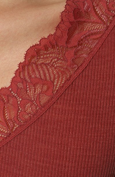 Футболка из шерсти и шелка HANRO коричневого цвета по цене 15390 руб., арт. 072993, фото 5 Футболка из шерсти и шелка HANRO, арт. 072993, фото 5