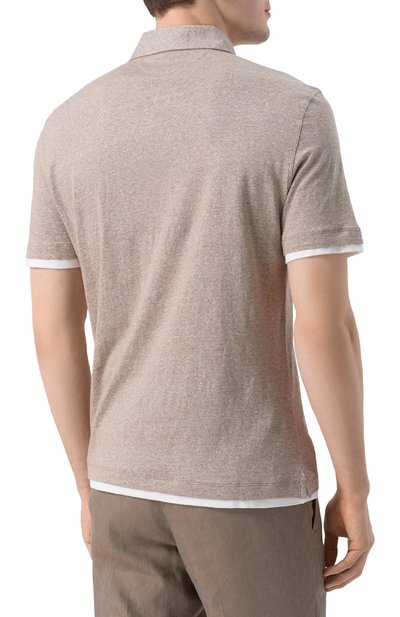 Поло изо льна и хлопка BRUNELLO CUCINELLI, арт. MW8353966, фото 4