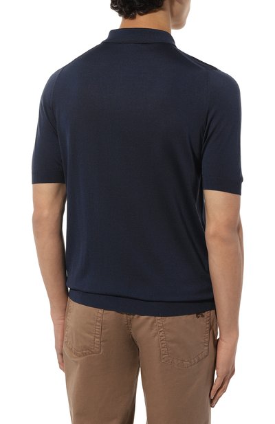 Шелковое поло SVEVO темно-синего цвета по цене 85300 руб., арт. 3501/BSE23/MP35, фото 4 Шелковое поло SVEVO, арт. 3501/BSE23/MP35, фото 4