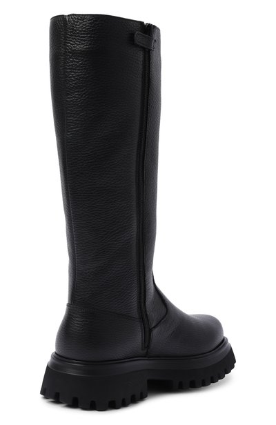 Кожаные сапоги DOLCE & GABBANA черного цвета по цене 84200 руб., арт. D11435/A0722, фото 3 Кожаные сапоги DOLCE & GABBANA, арт. D11435/A0722, фото 3