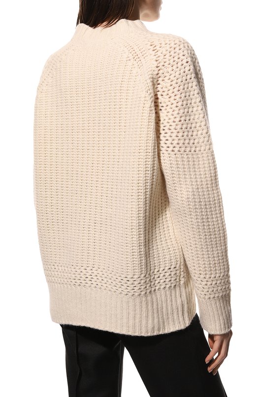 Свитер из кашемира и шерсти Trussardi Кремовый, фото 4