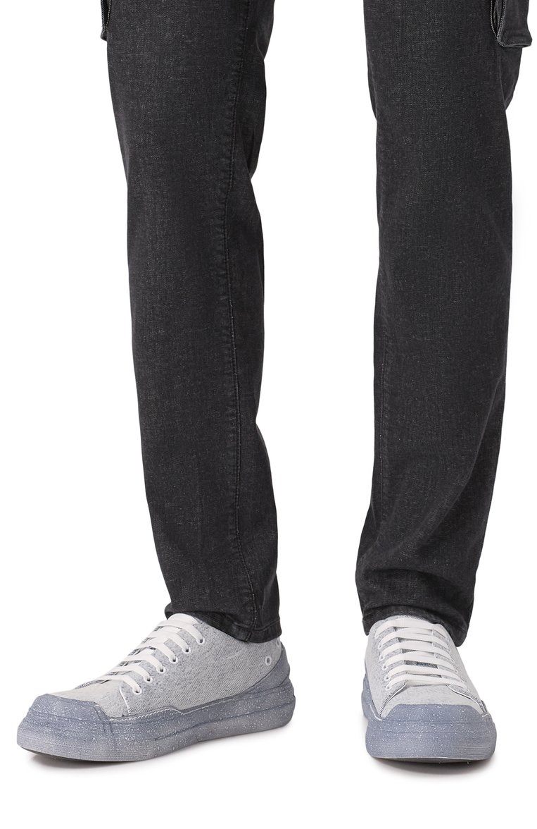 Мужские текстильные кеды mamba MATTIA CAPEZZANI светло-голубого цвета, арт. M2470/JEANS | Фото 3 (Материал внешний: Текстиль; Подошва: Массивная; Материал внутренний: Натуральная кожа; Материал утеплителя: Без утеплителя; Кросс-КТ: Низкие; Стили: Классический)