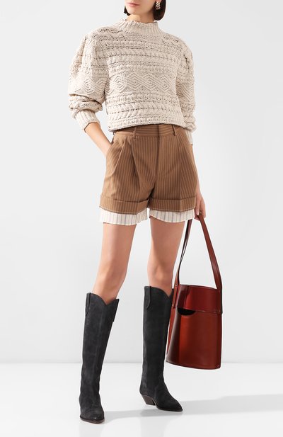 Свитер из смеси хлопка и льна ISABEL MARANT бежевого цвета по цене 52050 руб., арт. PU1238-20P048I/MA0, фото 2 Свитер из смеси хлопка и льна ISABEL MARANT, арт. PU1238-20P048I/MA0, фото 2