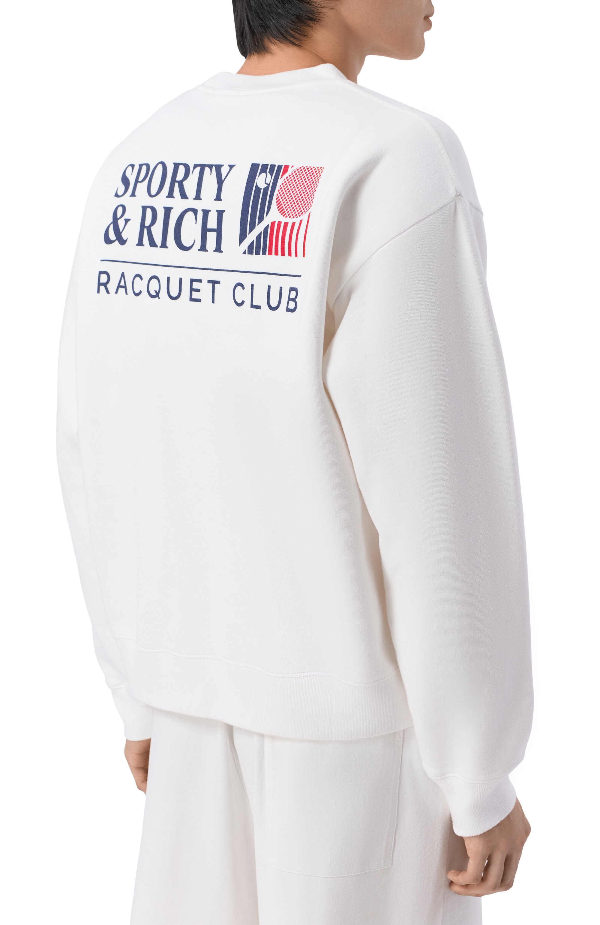 Хлопковый свитшот SPORTY AND RICH белого цвета по цене 29300 руб., арт. ST098710431WH01, фото 4 Хлопковый свитшот SPORTY AND RICH, арт. ST098710431WH01, фото 4