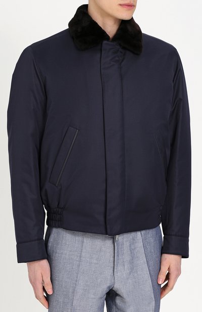 Утепленный бомбер с отделкой из бобра BRIONI, арт. SLPD/06818, фото 3