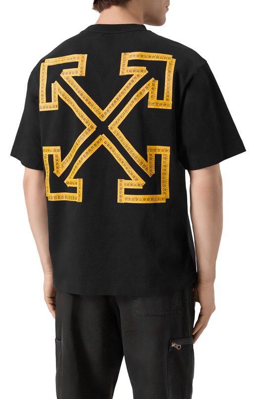 Хлопковая футболка Off-White 0MAA120S25JER00D Чёрный  0MAA120S25JER00D Фото 4