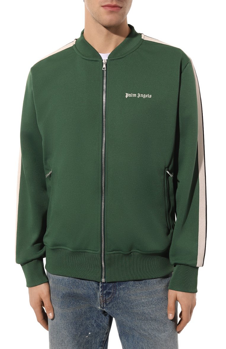 Мужской толстовка PALM ANGELS зеленого цвета, арт. PMBD061F23FAB0015701 | Фото 3 (Материал внешний: Синтетический материал; Рукава: Длинные; Длина (для топов): Стандартные; Мужское Кросс-КТ: Толстовка-одежда; Стили: Спорт-шик; Автоматизация ТО: Проставлено; Автоматизация состава: Проставлено)