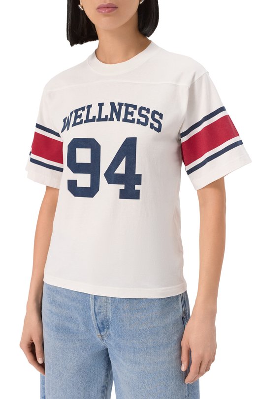Хлопковая футболка Sporty and Rich T0039606037WH41 Белый  T0039606037WH41 Фото 3