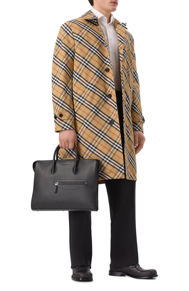 Мужская портфель SANTONI черного цвета, арт. UFBGA2715EN-AVGP | Фото 8 (Материал: Натуральная кожа; Размер: large; Ремень/цепочка: На ремешке; Сумки-технические: Портфели; Автоматизация ТО: Проставлено; Автоматизация состава: Проставлено)