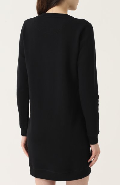 Хлопковое платье-толстовка с декоративной отделкой KENZO, арт. F762R08374XC, фото 4
