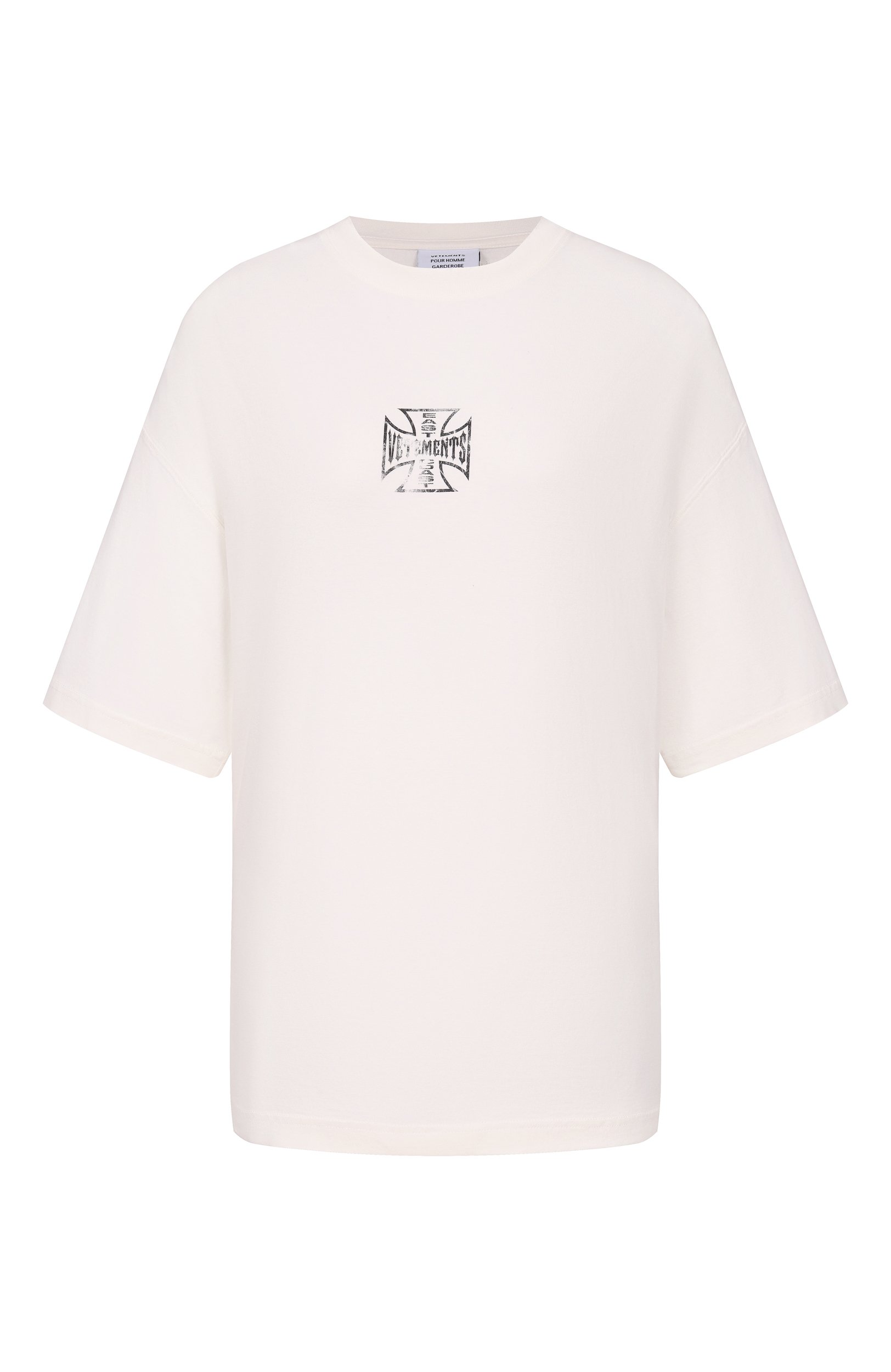 Хлопковая футболка VETEMENTS белого цвета по цене 66900 руб., арт. MH27TR196W, фото 1 Хлопковая футболка VETEMENTS, арт. MH27TR196W, фото 1