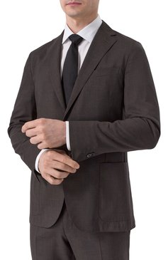 Мужской шерстяной костюм CORNELIANI темно-коричневого цвета, арт. 25X007-2518425_SET | Фото 3 (Материал сплава: Проставлено; Материал внешний: Шерсть; Драг�оценные камни: Проставлено; Рукава: Длинные; Костюмы М: Однобортный; Стили: Классический)