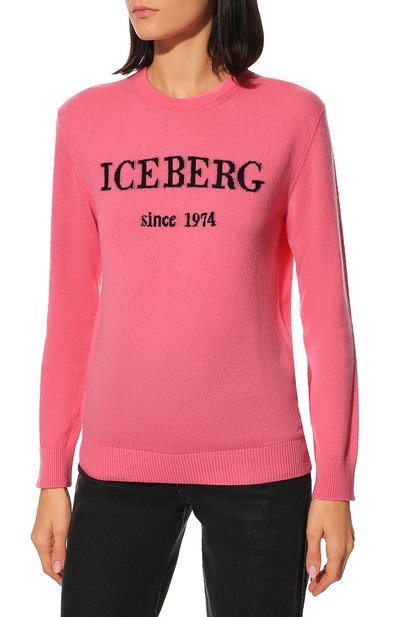 Кашемировый пуловер ICEBERG розового цвета по цене 33150 руб., арт. 19I I2S0/A026/7003/0UTLET AW22-23, фото 3 Кашемировый пуловер ICEBERG, арт. 19I I2S0/A026/7003/0UTLET AW22-23, фото 3
