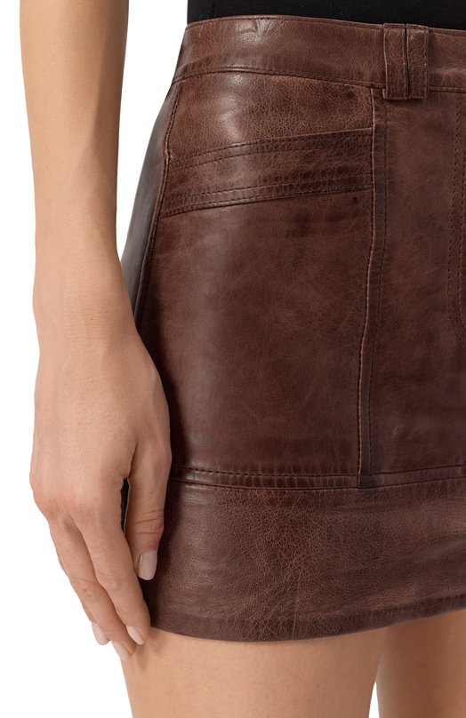 Кожаная юбка Pinko 104957/A2I1 Коричневый  104957/A2I1 Фото 5