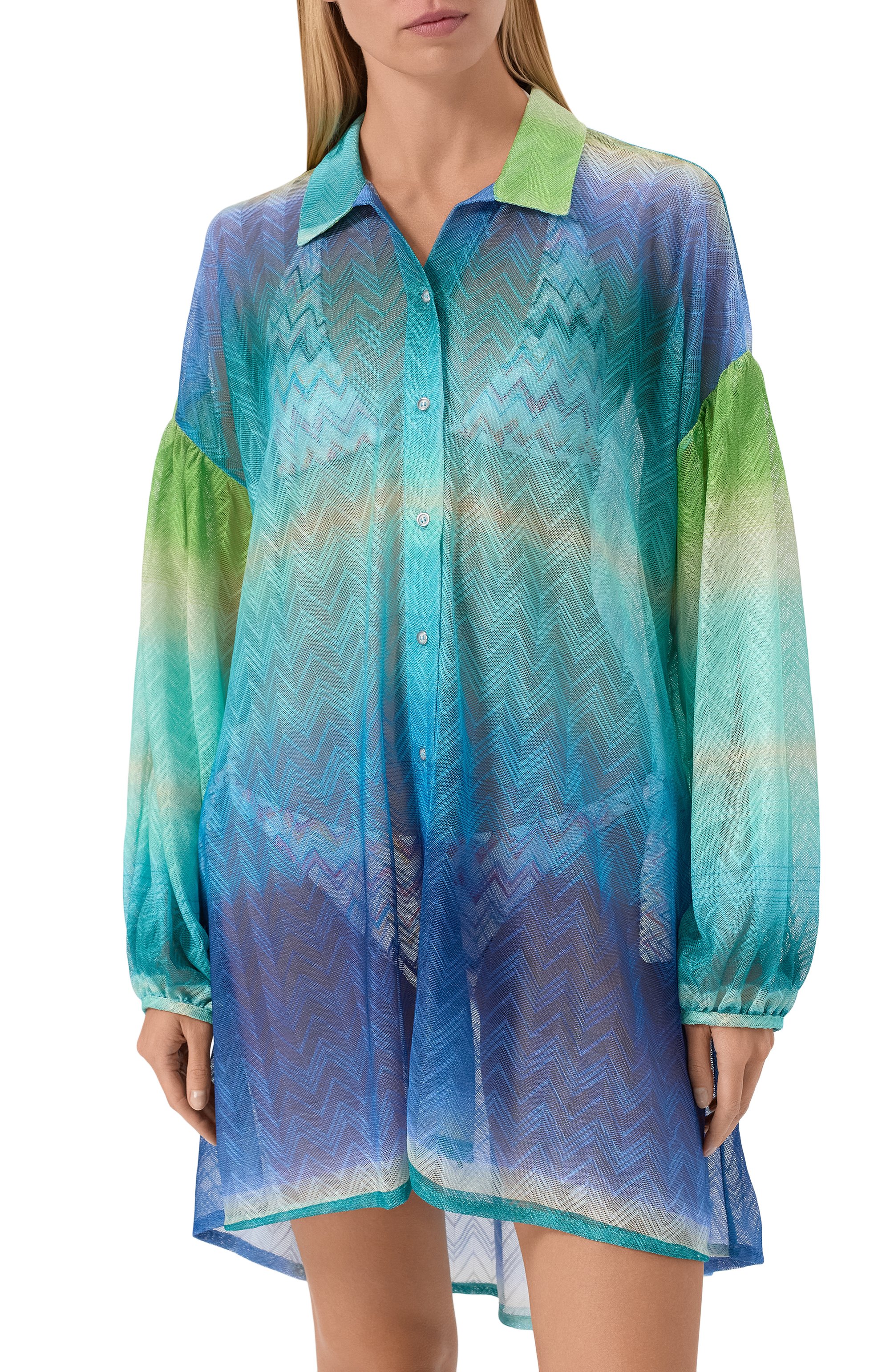 Туника MISSONI голубого цвета по цене 107500 руб., арт. MC24SK00/BR013X, фото 3 Туника MISSONI, арт. MC24SK00/BR013X, фото 3