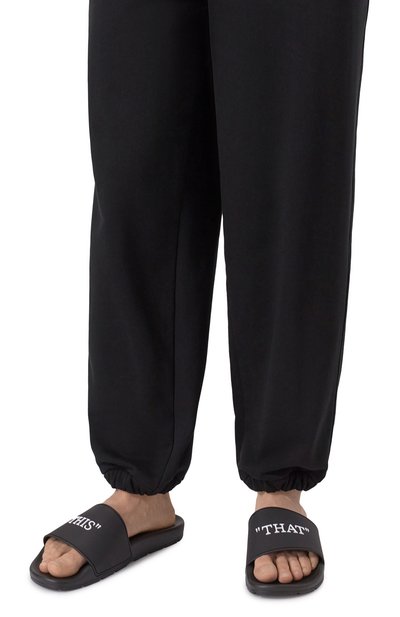 Шлепанцы this that slider OFF-WHITE черного цвета по цене 27350 руб., арт. 0MIU003S25MAT001, фото 3 Шлепанцы this that slider OFF-WHITE, арт. 0MIU003S25MAT001, фото 3