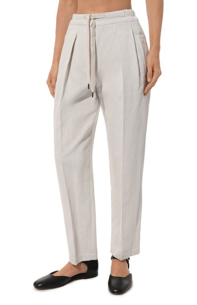 Брюки из хлопка и льна BRUNELLO CUCINELLI, арт. MH561B1311, фото 3