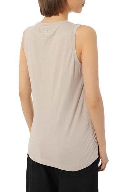 Хлопковая майка LORENA ANTONIAZZI светло-бежевого цвета по цене 16500 руб., арт. P2308TS21A/9999, фото 4 Хлопковая майка LORENA ANTONIAZZI, арт. P2308TS21A/9999, фото 4