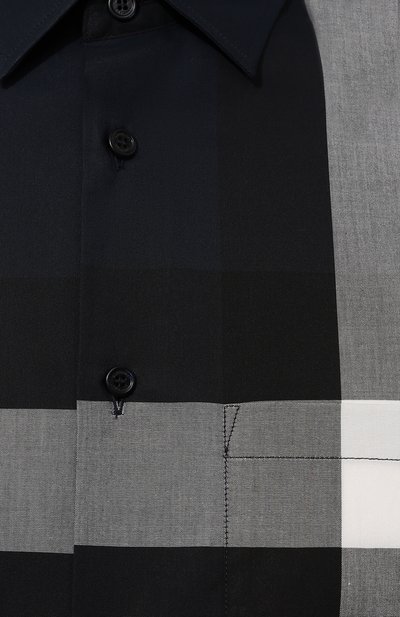 Хлопковая рубашка BURBERRY темно-синего цвета по цене 69950 руб., арт. 8079592, фото 5 Хлопковая рубашка BURBERRY, арт. 8079592, фото 5