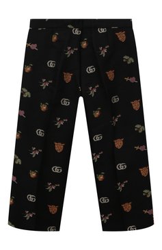 Детские брюки GUCCI черного цвета, арт. 591396 XWAGJ | Фото 2 (Случай: Повседневный; Материал внешний: Синтетический материал; Материал сплава: Проставлено; Нос: Не проставлено)