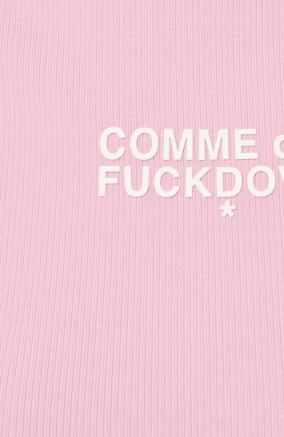 Хлопковая майка COMME DES FUCKDOWN розового цвета по цене 7685 руб., арт. CFABW00019, фото 5 Хлопковая майка COMME DES FUCKDOWN, арт. CFABW00019, фото 5
