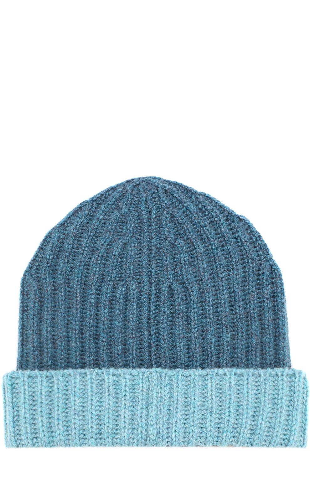 Кашемировая шапка с контрастным отворотом LORO PIANA зеленого цвета по цене 34250 руб., арт. FAI3183, фото 2 Кашемировая шапка с контрастным отворотом LORO PIANA, арт. FAI3183, фото 2