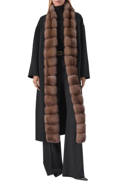 Кашемировое пальто с отделкой из соболя KITON черного цвета по цене 4490000 руб., арт. D62634DK0576L, фото 2 Кашемировое пальто с отделкой из соболя KITON, арт. D62634DK0576L, фото 2