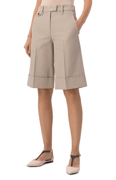 Шорты из хлопка и льна BRUNELLO CUCINELLI, арт. ML145P8866, фото 3