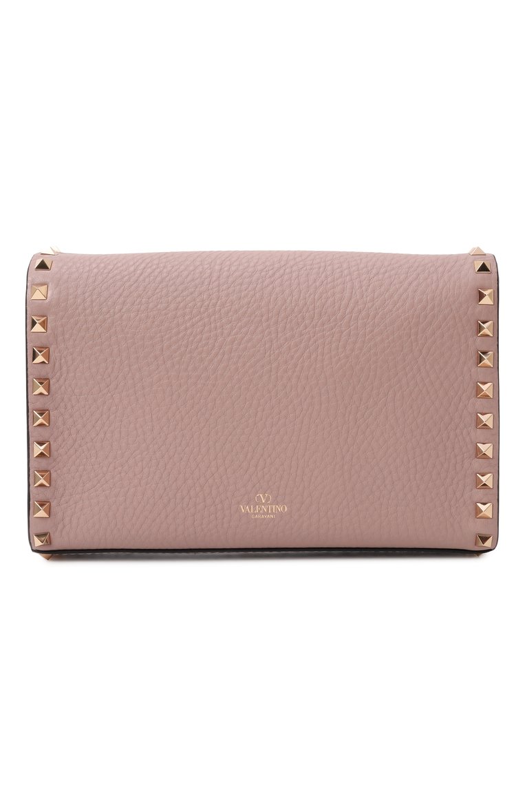 Женская сумка rockstud small VALENTINO светло-бежевого цвета, арт. 6W2B0181/VSF | Фото 6 (Размер: small; Ремень/цепочка: На рем�ешке; Материал: Натуральная кожа)