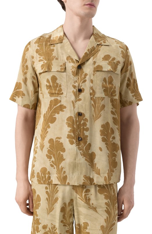 Рубашка из вискозы Dries Van Noten 251-020736-1027 Бежевый  251-020736-1027 Фото 3