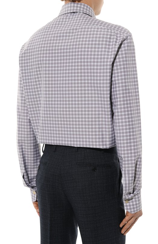 Хлопковая сорочка Kiton UCIH0863711 Серый  UCIH0863711 Фото 5