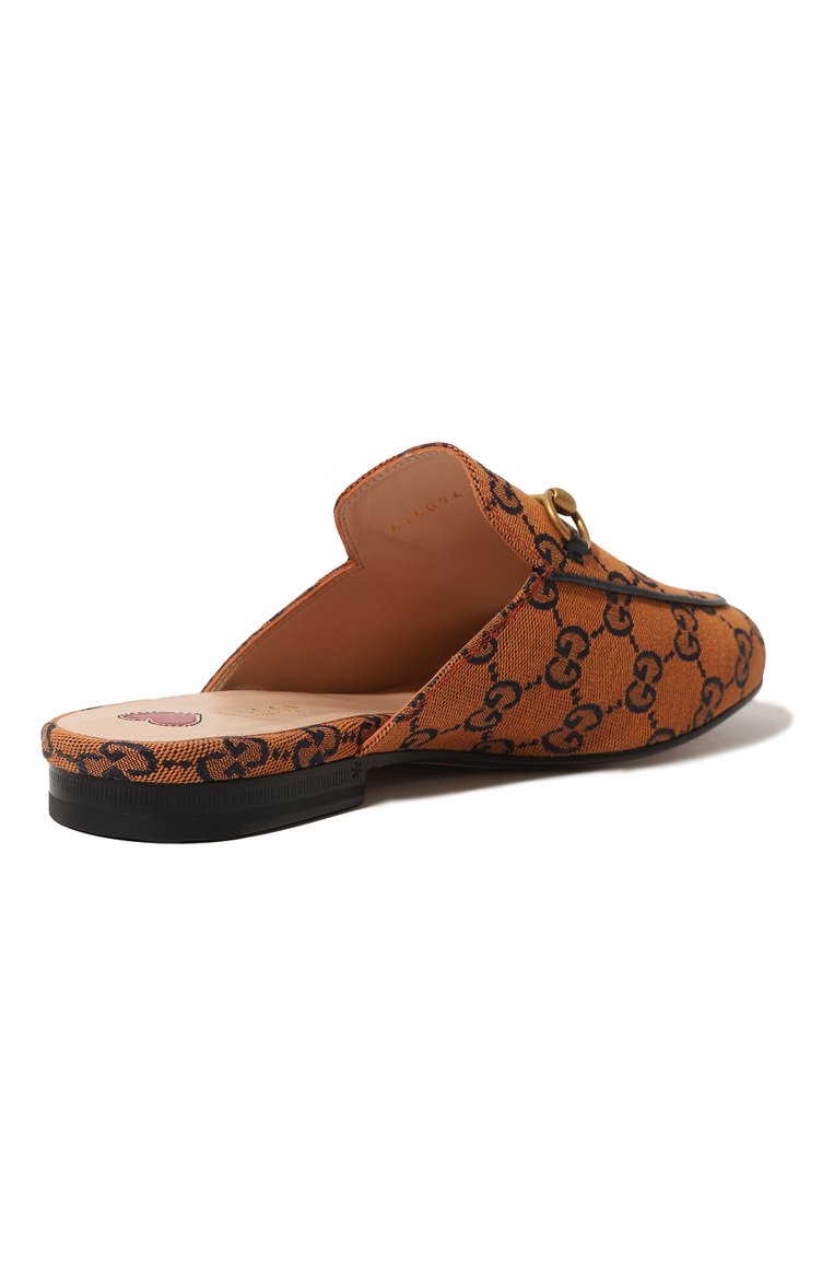Женские сабо gg princetown GUCCI оранжевого цвета, арт. 475094 9SF10 | Фото 5 (Каблук высота: Низкий; Подошва: Плоская; Материал внутренний: Натуральная кожа; Нос: Не проставлено; Каблук тип: Устойчивый; Материал внешний: Натуральная кожа)