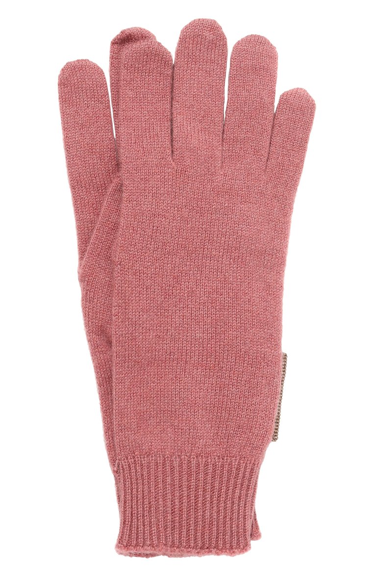 Детские кашемировые перчатки BRUNELLO CUCINELLI розового цвета, арт. B12M14589B | Фото 1 (Материал: Текстиль, Кашемир, Шерсть; Материал сплава: Проставлено; Нос: Не проставлено)