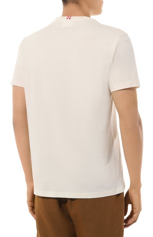Хлопковая футболка MC2 Saint Barth STBM TSHIRT MAN/TSHM001/02203B Кремовый  STBM TSHIRT MAN/TSHM001/02203B Фото 4