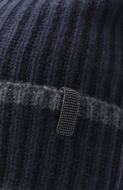Кашемировая шапка BRUNELLO CUCINELLI синего цвета по цене 68650 руб., арт. M12504979, фото 4 Кашемировая шапка BRUNELLO CUCINELLI, арт. M12504979, фото 4