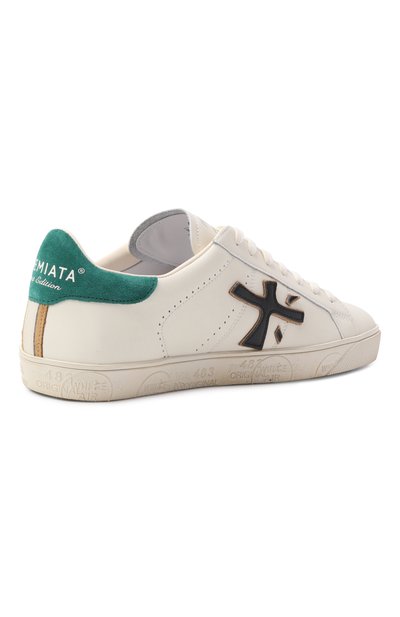 Комбинированные кеды steven PREMIATA кремового цвета по цене 35100 руб., арт. STEVEN/VAR 7284, фото 4 Комбинированные кеды steven PREMIATA, арт. STEVEN/VAR 7284, фото 4