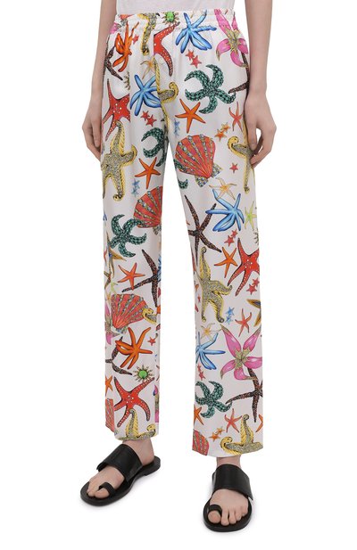 Шелковые брюки VERSACE разноцветного цвета по цене 96850 руб., арт. AUD05057/1F01193, фото 3 Шелковые брюки VERSACE, арт. AUD05057/1F01193, фото 3