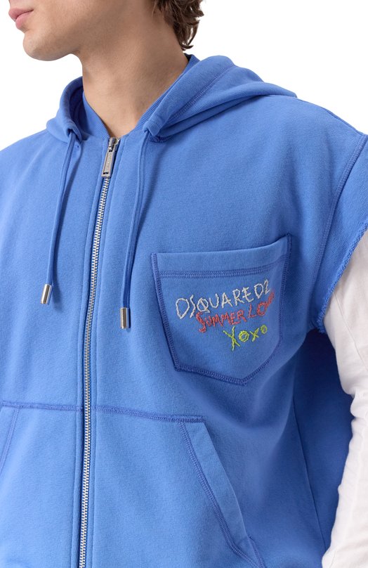 Хлопковая толстовка Dsquared2 S78HG0028/S25140 Синий  S78HG0028/S25140 Фото 5