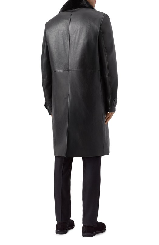 Кожаное пальто с воротником из норки MVST M25.1PM.C003 Чёрный  M25.1PM.C003 Фото 4