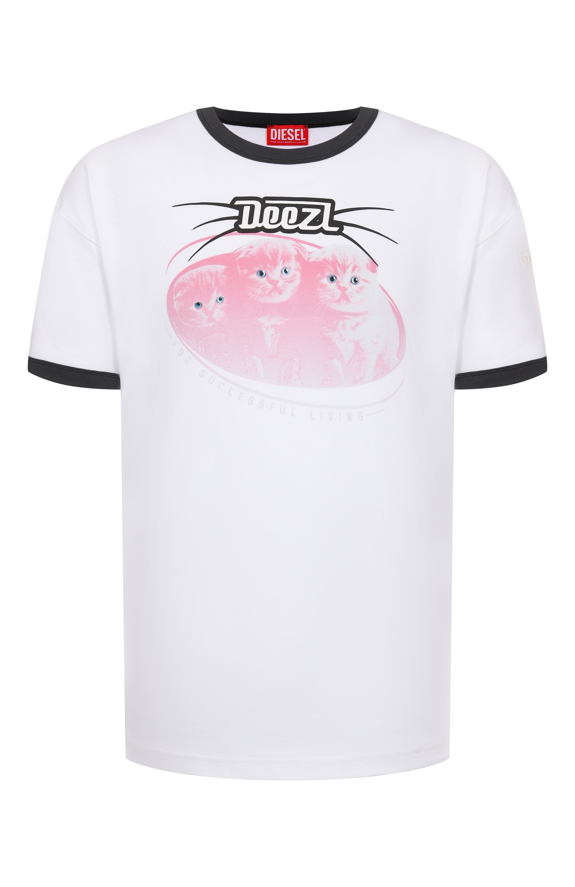 Хлопковая футболка DIESEL белого цвета по цене 14200 руб., арт. A19639/0PLAT, фото 1 Хлопковая футболка DIESEL, арт. A19639/0PLAT, фото 1