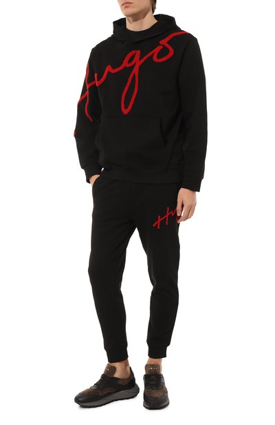 Хлопковое худи HUGO черного цвета по цене 12950 руб., арт. 50482920, фото 2 Хлопковое худи HUGO, арт. 50482920, фото 2
