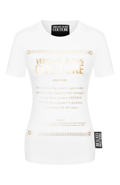 Женская хлопковая футболка VERSACE JEANS COUTURE, арт. B2HVA7T1-VDP608 48 F0IL/30320