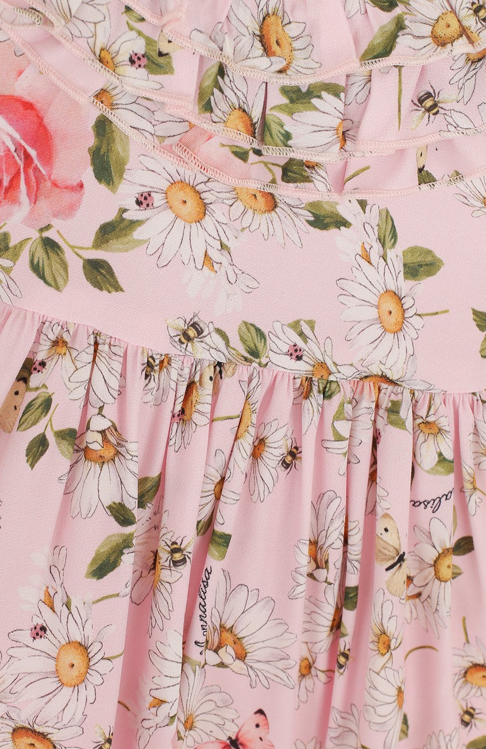 Платье из вискозы с принтом и оборками MONNALISA розового цвета по цене 16500 руб., арт. 311922, фото 3 Платье из вискозы с принтом и оборками MONNALISA, арт. 311922, фото 3