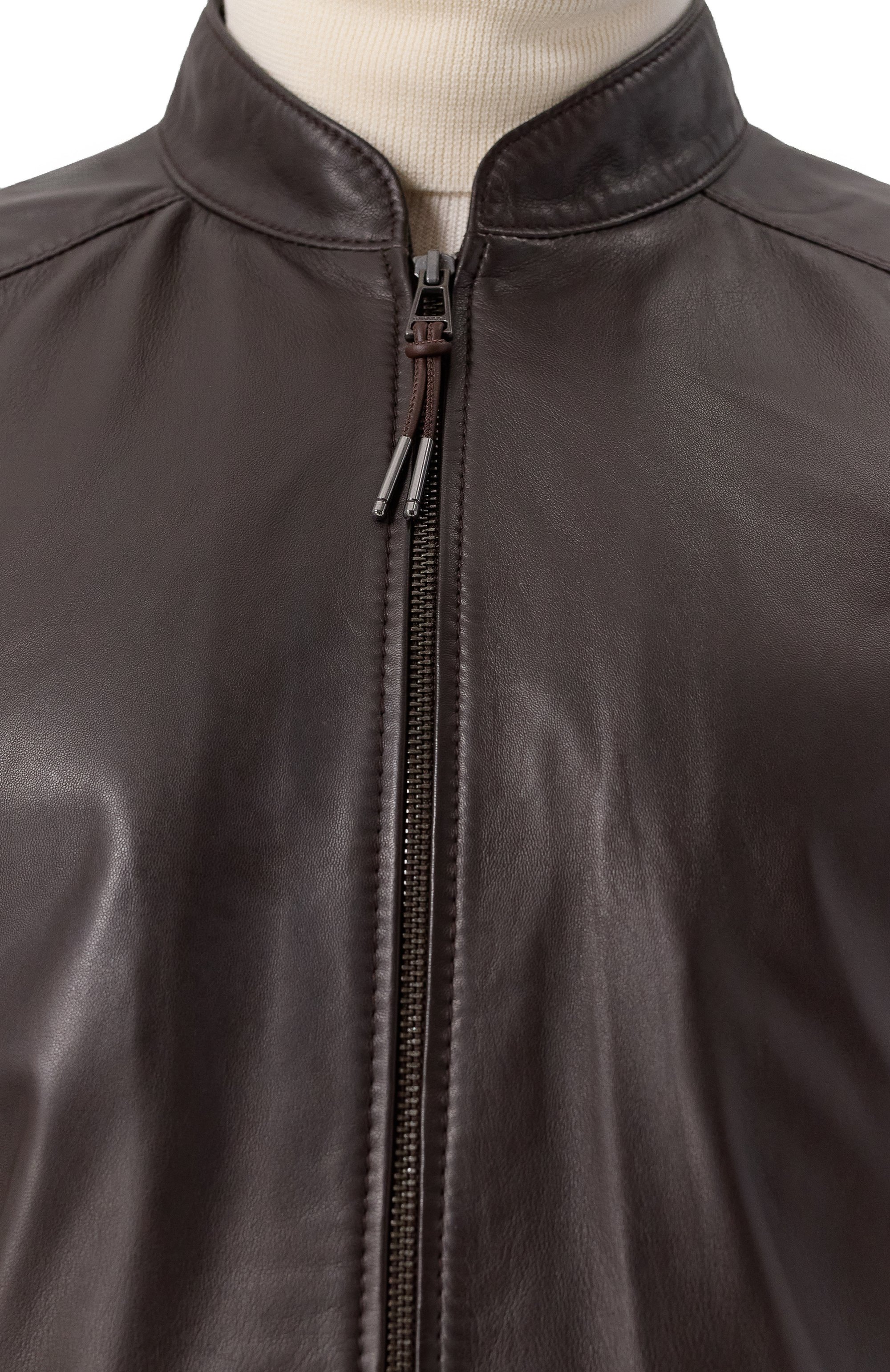 Кожаный бомбер WINDSOR темно-коричневого цвета по цене 99500 руб., арт. B0RELL03-L/1300145/62, фото 5 Кожаный бомбер WINDSOR, арт. B0RELL03-L/1300145/62, фото 5