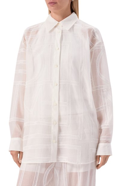 Рубашка из хлопка и шелка TOTEME, арт. 253-WRT0480-FB0441, фото 3